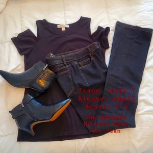 Designer Outfit - Blouse, Jeans, Heels